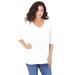 Plus Size Women's Long-Sleeve V-Neck Ultimate Tee by Roaman's in White (Size 18/20) Shirt