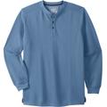 Men's Big & Tall Liberty Blues™ Easy-Care Ribbed Knit Henley by Liberty Blues in Varsity Blue (Size 8XL) Henley Shirt