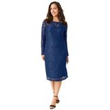 Plus Size Women's Lace Shift Dress by Jessica London in Evening Blue (Size 18)