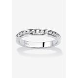 Women's Sterling Silver Simulated Birthstone Stackable Eternity Ring by PalmBeach Jewelry in April (Size 6)