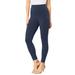 Plus Size Women's Lace-Trim Essential Stretch Legging by Roaman's in Navy (Size 30/32) Activewear Workout Yoga Pants