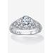 Women's Silver Vintage Style Engagement Anniversary Ring Cubic Zirconia by PalmBeach Jewelry in Silver (Size 7)