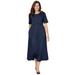 Plus Size Women's Button-Front Essential Dress by Woman Within in Navy (Size 6X)