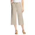 Plus Size Women's Drawstring Denim Capri by Woman Within in Natural Khaki (Size 34 W) Pants