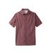 Men's Big & Tall Striped Short-Sleeve Sport Shirt by KingSize in Rich Burgundy Stripe (Size 6XL)