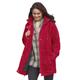 Plus Size Women's Fleece-Lined Taslon® Anorak by Woman Within in Classic Red (Size 6X) Rain Jacket