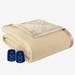 Micro Flannel® Reverse to Ultra Velvet® Electric Blanket by Shavel Home Products in Camel (Size FULL)