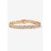 Men's Big & Tall 9.5" Gold-Plated Curb-Link Bracelet with Diamond Accents by PalmBeach Jewelry in Gold