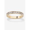 Women's Yellow Gold Plated Simulated Birthstone Eternity Ring by PalmBeach Jewelry in April (Size 5)