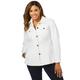 Plus Size Women's Peplum Denim Jacket by Jessica London in White (Size 26 W) Feminine Jean Jacket