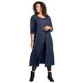 Plus Size Women's Front-Slit Ultra Femme Tunic by Roaman's in Navy (Size 1X) Long Sleeve Shirt