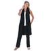 Plus Size Women's Lightweight Linen Vest by Woman Within in Black (Size 14/16)