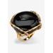 Women's Gold-Plated Onyx Ring by PalmBeach Jewelry in Gold (Size 10)