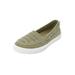 Wide Width Women's The Analia Slip-On Sneaker by Comfortview in Olive (Size 7 1/2 W)