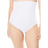 Plus Size Women's Shadow Stripe Shaper High-Waist Brief by Secret Solutions in White (Size 26/28) Body Shaper