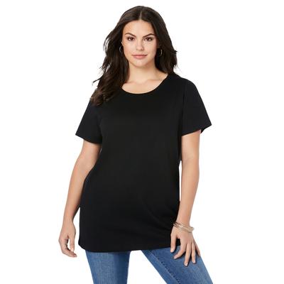Plus Size Women's Crewneck Ultimate Tee by Roaman's in Black (Size 4X) Shirt