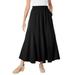 Plus Size Women's Knit Panel Skirt by Woman Within in Black (Size L) Soft Knit Skirt