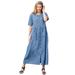 Plus Size Women's Short-Sleeve Denim Dress by Woman Within in Light Stonewash (Size 34 W)