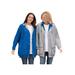 Plus Size Women's Fleece Nylon Reversible Jacket by Woman Within in Bright Cobalt Heather Grey (Size 6X) Rain Jacket