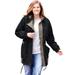 Plus Size Women's Colorblocked Taslon® Anorak by Woman Within in Black Bark (Size 1X) Jacket