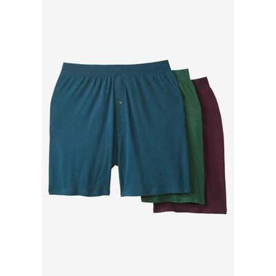 Men's Big & Tall 3-Pack Cotton Boxers by KingSize in Assorted Colors (Size 4XL)