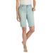 Plus Size Women's Stretch Jean Bermuda Short by Woman Within in Light Wash Sanded (Size 36 W)