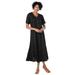 Plus Size Women's Short-Sleeve Button-Front Dress by Woman Within in Black Polka Dot (Size 26 W)