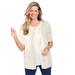 Plus Size Women's Perfect Elbow-Length Sleeve Cardigan by Woman Within in Ivory (Size 6X) Sweater