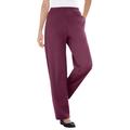 Plus Size Women's 7-Day Knit Ribbed Straight Leg Pant by Woman Within in Deep Claret (Size 5X)
