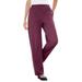 Plus Size Women's 7-Day Knit Ribbed Straight Leg Pant by Woman Within in Deep Claret (Size 5X)