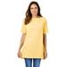 Plus Size Women's Perfect Short-Sleeve Boatneck Tunic by Woman Within in Banana (Size 4X)