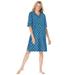 Plus Size Women's Print Sleepshirt by Dreams & Co. in Deep Teal Hearts (Size 7X/8X) Nightgown