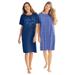 Plus Size Women's 2-Pack Short-Sleeve Sleepshirt by Dreams & Co. in Evening Blue Pajamas (Size 5X/6X) Nightgown