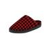 Men's Fleece Clog Slippers by KingSize in Red Buffalo Check (Size 15 M)