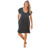 Plus Size Women's Box-Pleat Cover Up by Swim 365 in Black (Size 38/40) Swimsuit Cover Up