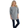 Plus Size Women's Sherpa Tunic by Roaman's in Gunmetal (Size 12) Fleece Long Sleeve Shirt