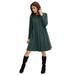 Plus Size Women's Knit Trapeze Dress by ellos in Deep Emerald (Size 10/12)