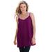 Plus Size Women's V-Neck Cami by Roaman's in Dark Berry (Size 26 W) Top