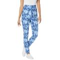 Plus Size Women's Stretch Cotton Printed Legging by Woman Within in Blue Tie Dye (Size 1X)