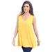 Plus Size Women's Swing Ultimate Tank by Roaman's in Lemon Mist (Size 26/28) Top