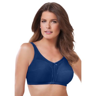 Plus Size Women's Cotton Back-Close Wireless Bra by Comfort Choice in Evening Blue (Size 50 G)