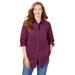 Plus Size Women's Soft Sueded Moleskin Shirt by Woman Within in Deep Claret (Size 2X) Button Down Shirt