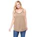 Plus Size Women's Lace-Trim V-Neck Tank by Woman Within in New Khaki (Size 38/40) Top