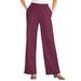 Plus Size Women's 7-Day Knit Wide-Leg Pant by Woman Within in Deep Claret (Size M)