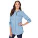 Plus Size Women's Olivia Denim Big Shirt by Roaman's in Light Wash (Size 12 W) Bigshirt