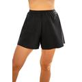 Plus Size Women's Loose Swim Short with Built-In Brief by Swim 365 in Black (Size 28) Swimsuit Bottoms