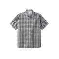 Men's Big & Tall Short-Sleeve Plaid Sport Shirt by KingSize in Black Plaid (Size 4XL)