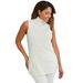 Plus Size Women's Cotton Cashmere Sleeveless Turtleneck Shell by Jessica London in Ivory (Size 18/20) Cashmere Blend Sweater