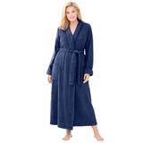 Plus Size Women's Long Terry Robe by Dreams & Co. in Evening Blue (Size L)