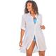 Plus Size Women's Button-Front Swim Cover Up by Swim 365 in White (Size 38/40) Swimsuit Cover Up